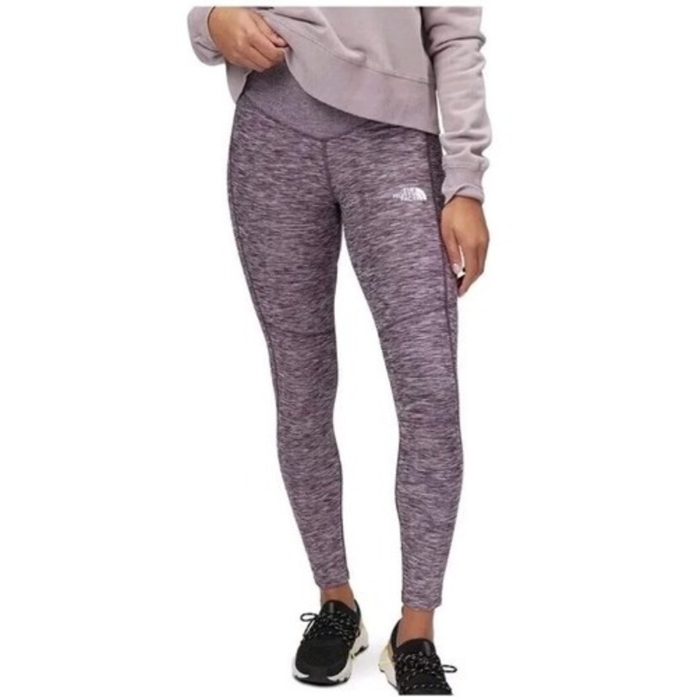 The North Face Womens Purple Space Dye Dune Sky High Rise Athletic Leggings Sz M